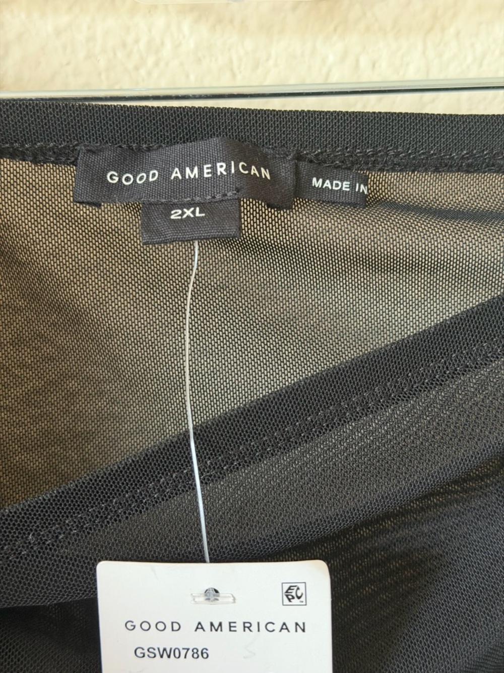 Good American 2XL Black Mesh DRESS